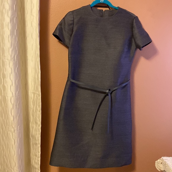 Vintage Leonard Arkin  gray designer dress with Union tag and belt - Picture 3 of 12